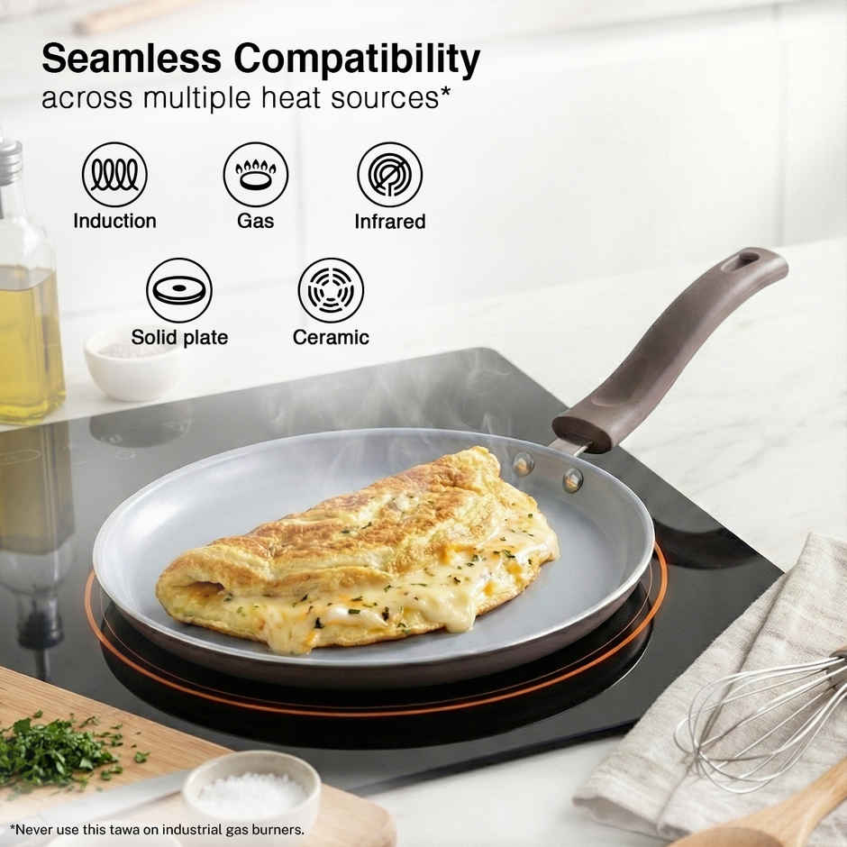 Prestige Ceraglide Duo Omni Tawa | 25 cm | Non-Stick Ceramic Coating