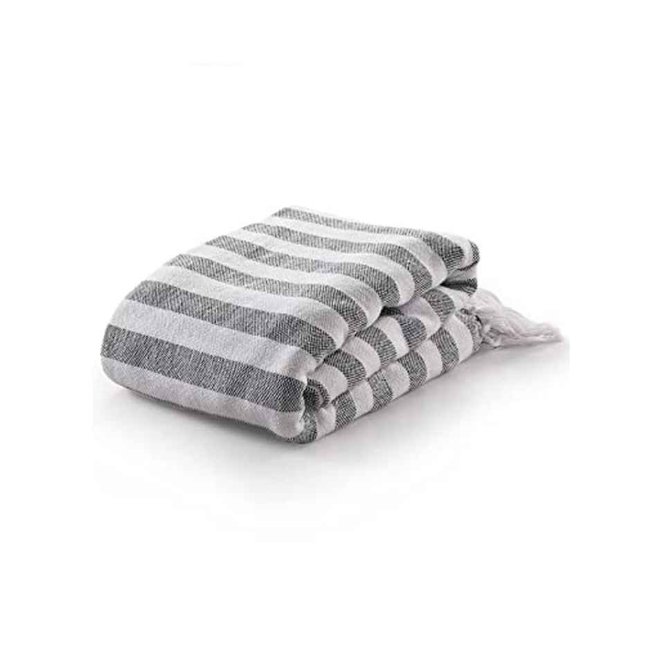 Sashaa World Striped Soft & Breathable Throw Blanket - Black & White