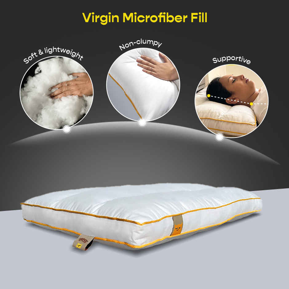 SleepyCat Slim Pillow Luxe Microfibre Pillow Standard (Size, 26 x 16 Inches)