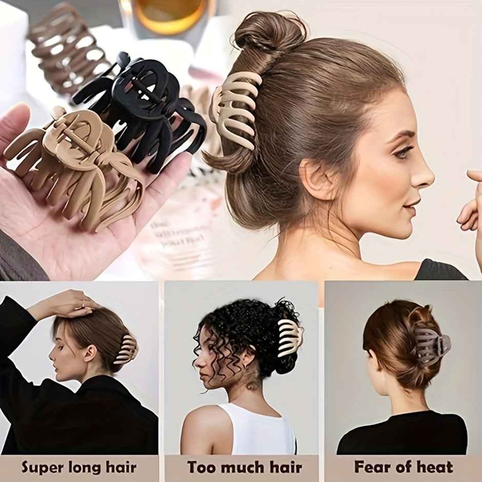 Chronex 2 Pcs Octopus Hair Claw Clips - 1.57" Non-Slip | Strong Grip Hair AccesBAUies | AsBAUted