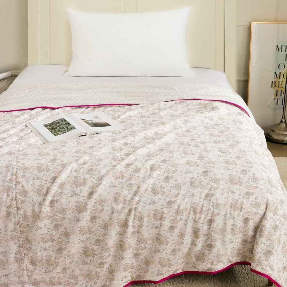 Story@home Printed Single Dohar/Duvet Cover (Cotton, Pink) (220x144x2 cms)