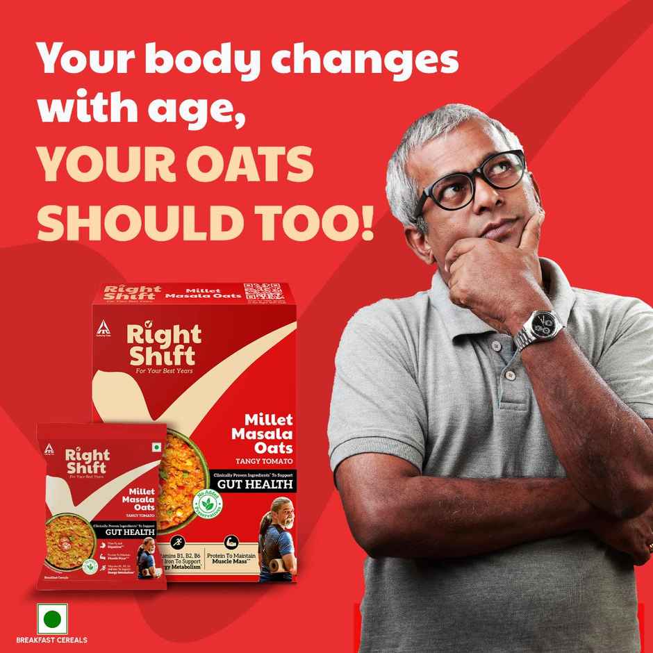 Right Shift Masala Oats, Tomato & Millets | High Protein & Fibre | No preservatives