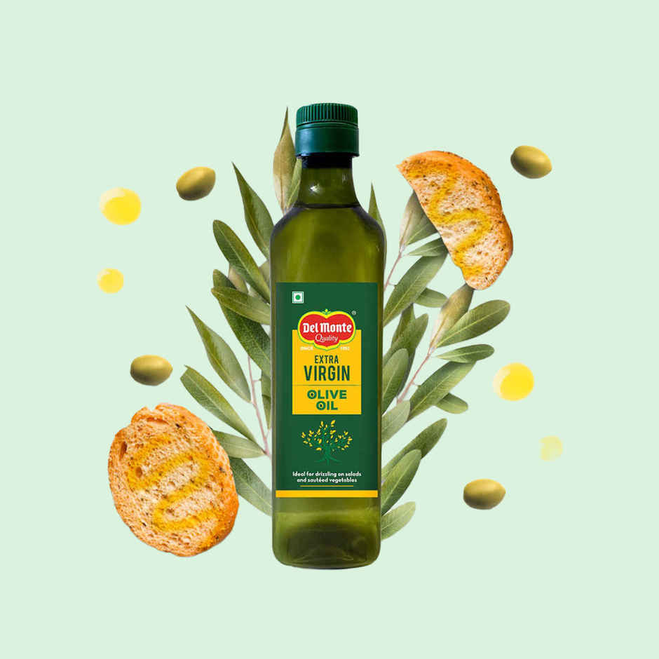 Del Monte Extra Virgin Olive Oil | Cold Pressed | Zero Cholesterol & Trans-Fat | 75% Mufa