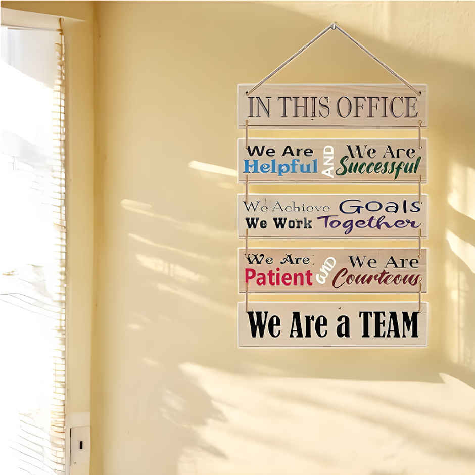 Indianara Set of 5 Office Quotes on Team work Wall Hanging MDF Decorative Wall Art