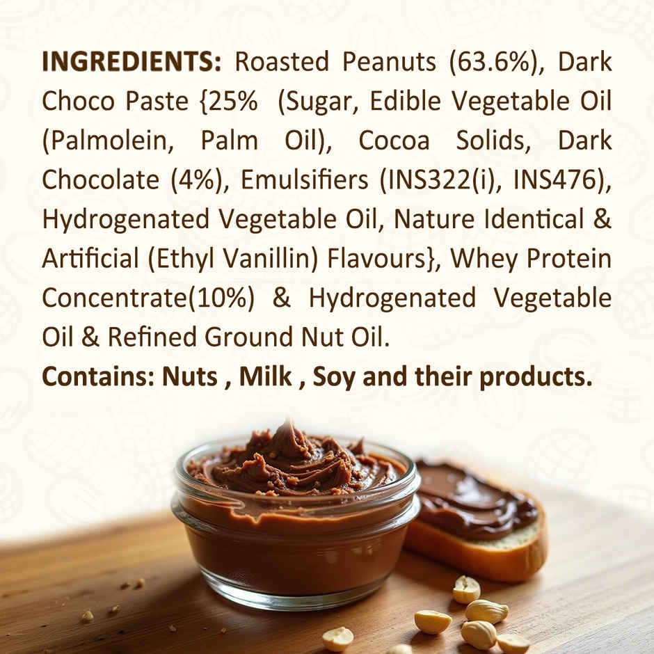 Sundrop High Protein Peanut Butter, Whey Protein Added, Crunchy | Dark Chocolate | 30% Protein
