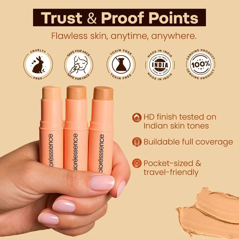 Coloressence Panstick Concealer Foundation Stick 10g | Fair Peach | Full Coverage | Long Lasting