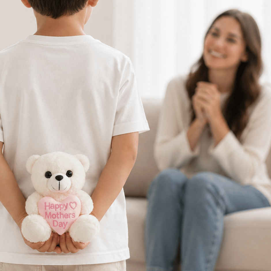 Happy Mother's Day Bear 25 cm | Soft Toy | Gift for Mothers & New Mom | Teddy
