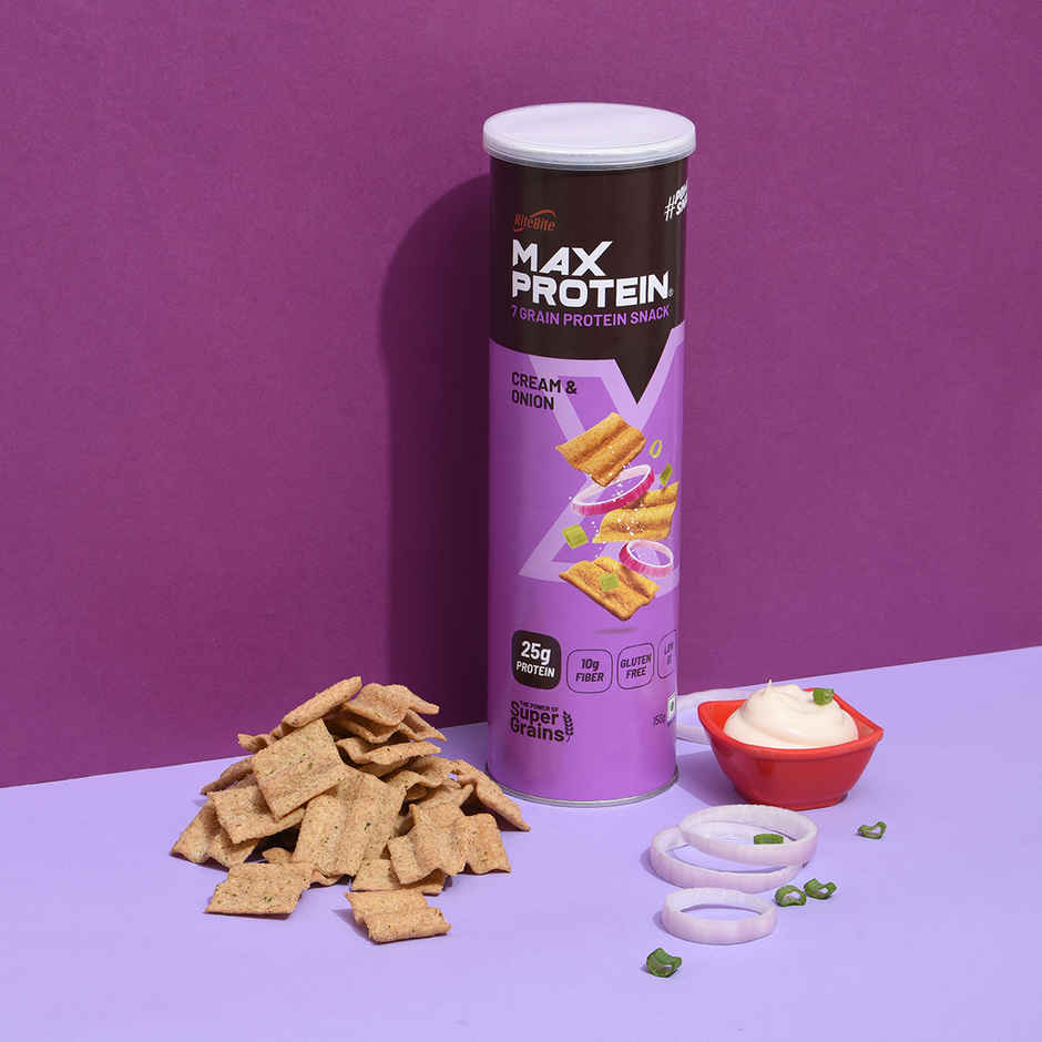 RiteBite Max Protein Cream and Onion Multigrain Protein Chips | 20g Protein | 8g Fiber | Gluten Free
