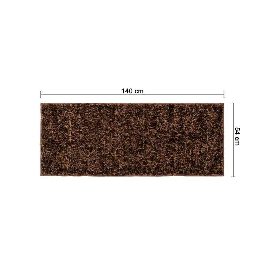Homeharmony Anti- Skid Brown Furry Door Mat | 54 x 140 cm