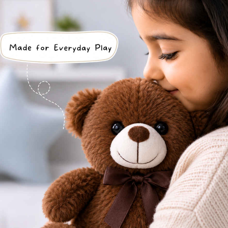 ToyTales Teddy Bear Soft Toy | Plushie Stuffed Animal Toys | Birthday Gift for Kids | Brown | 25cm