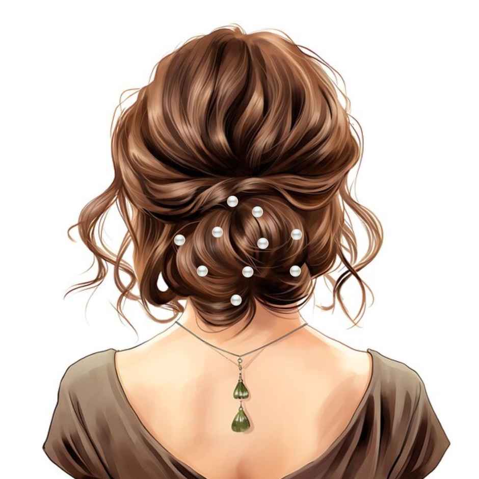 The Opal Factory Hair Accessories | Pearl Juda Pin for Women | Set of 10 | Black