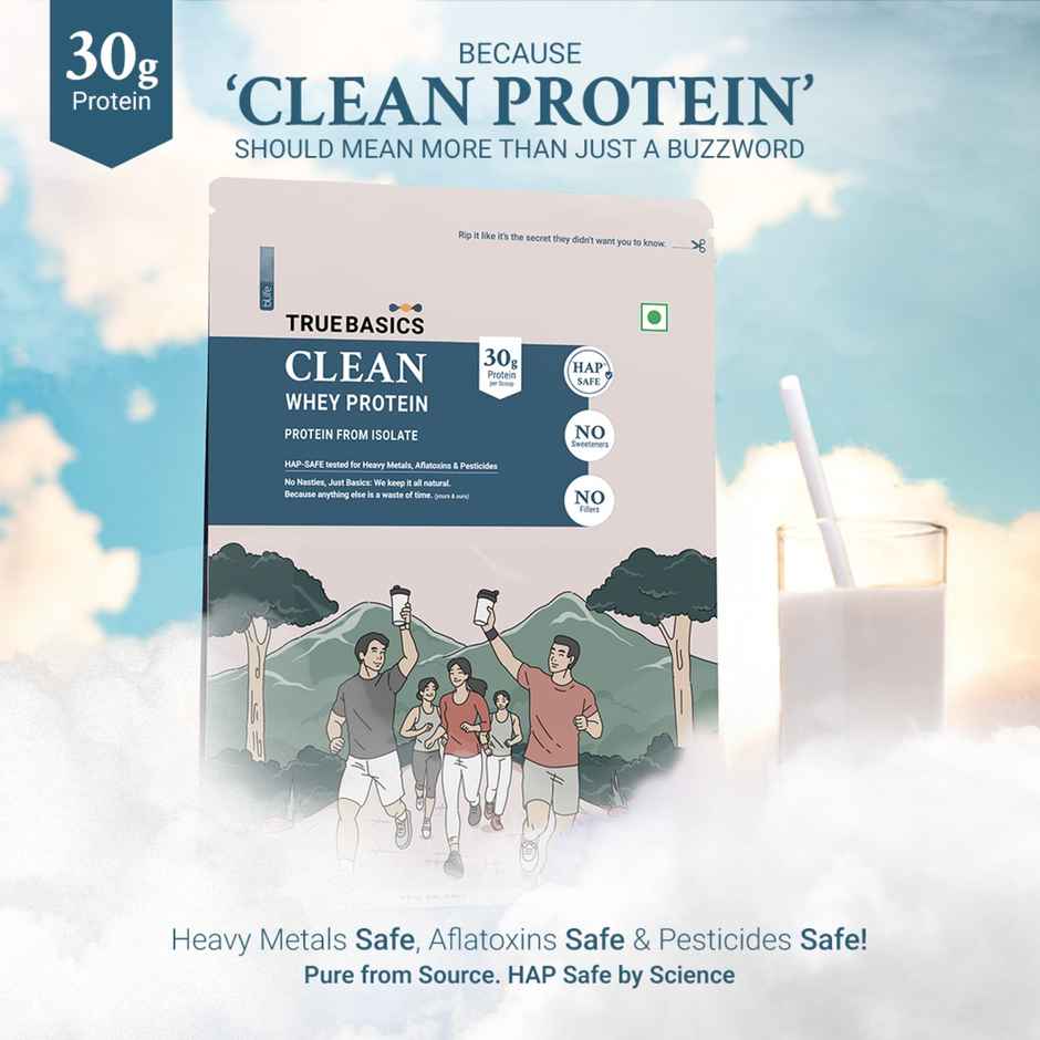 TrueBasics Clean Whey Pure Protein Isolate Powder (Vanilla)