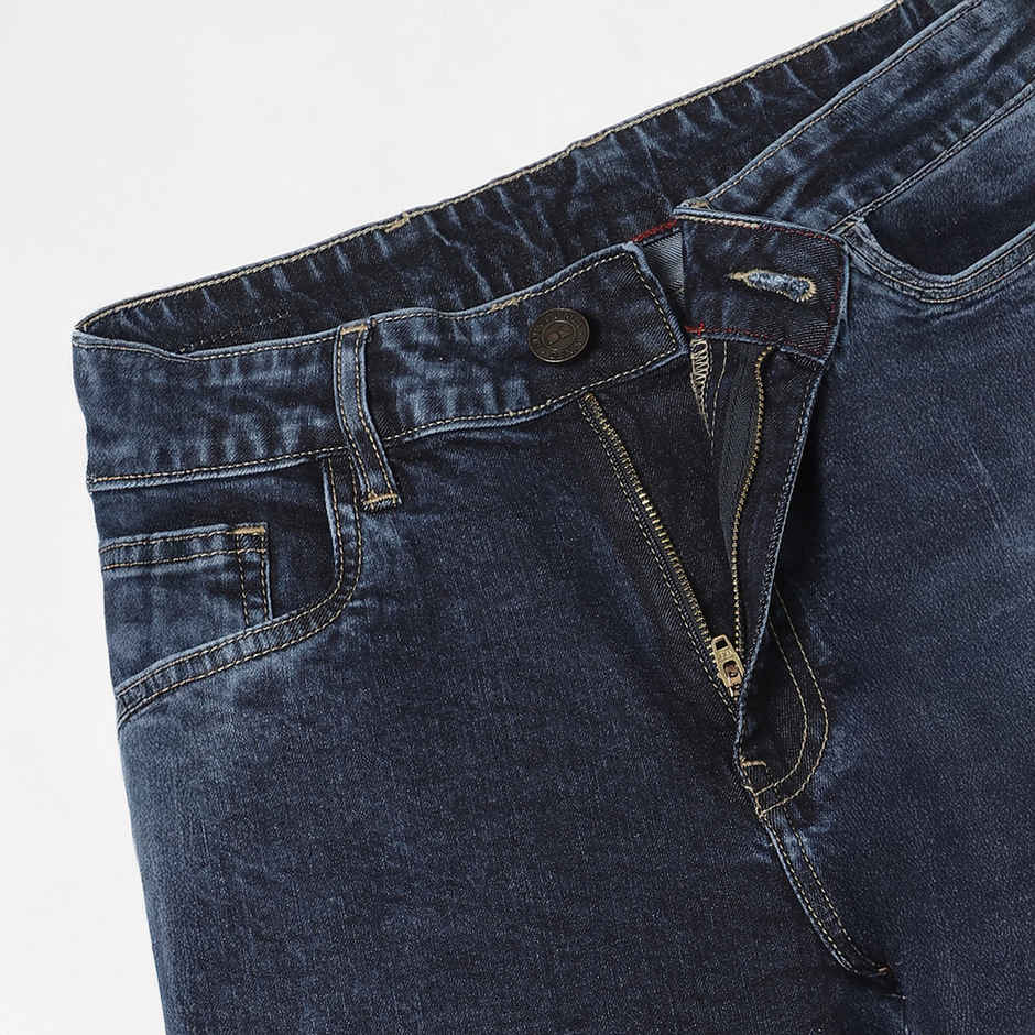 Dennis Lingo Men's Boot Cut Washed Stretchable Jeans | Indigo | 38