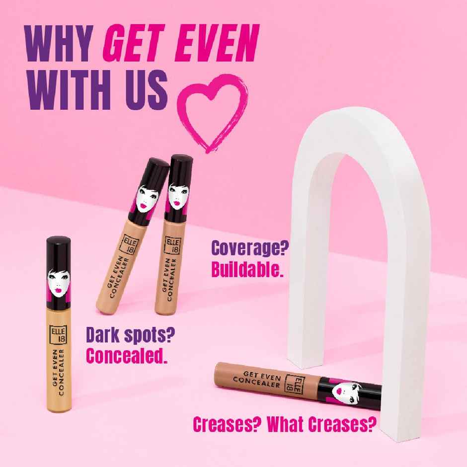 Elle 18 Get Even Concealer | Pearl | Buildable coverage, For dark spots & fine lines