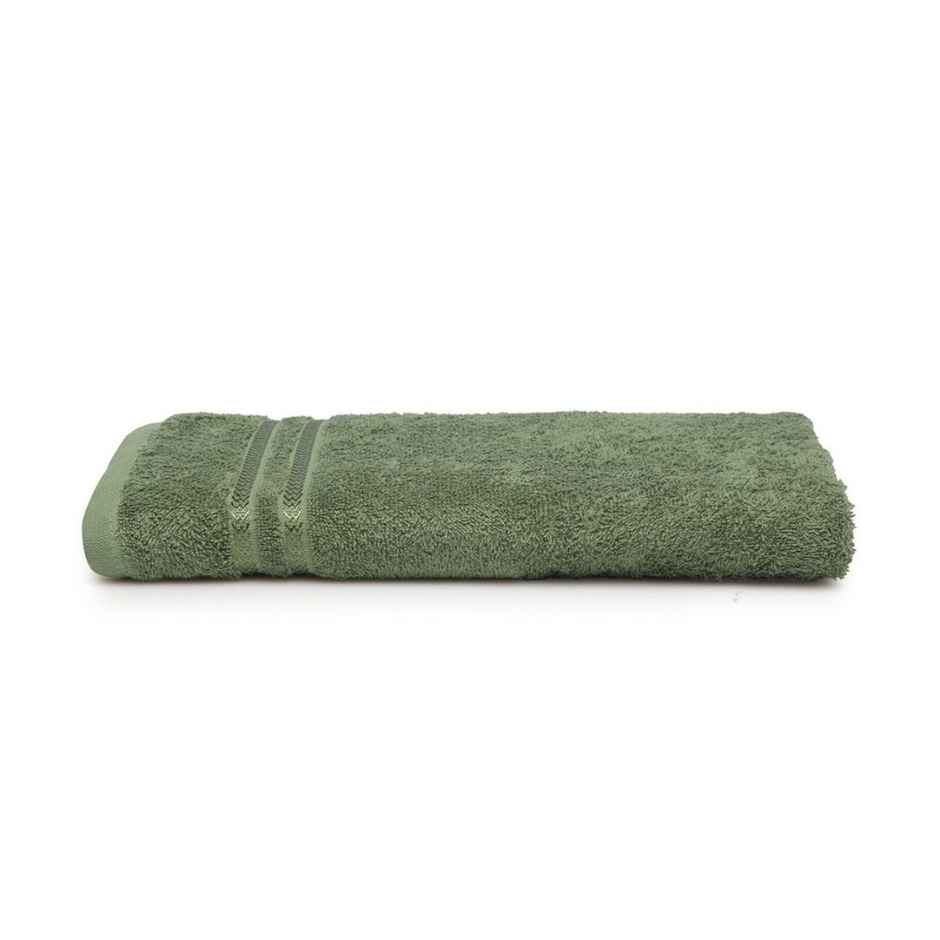 Welspun Solid Green 100% Cotton Quik Absorbent Bath Towel For Men And Women