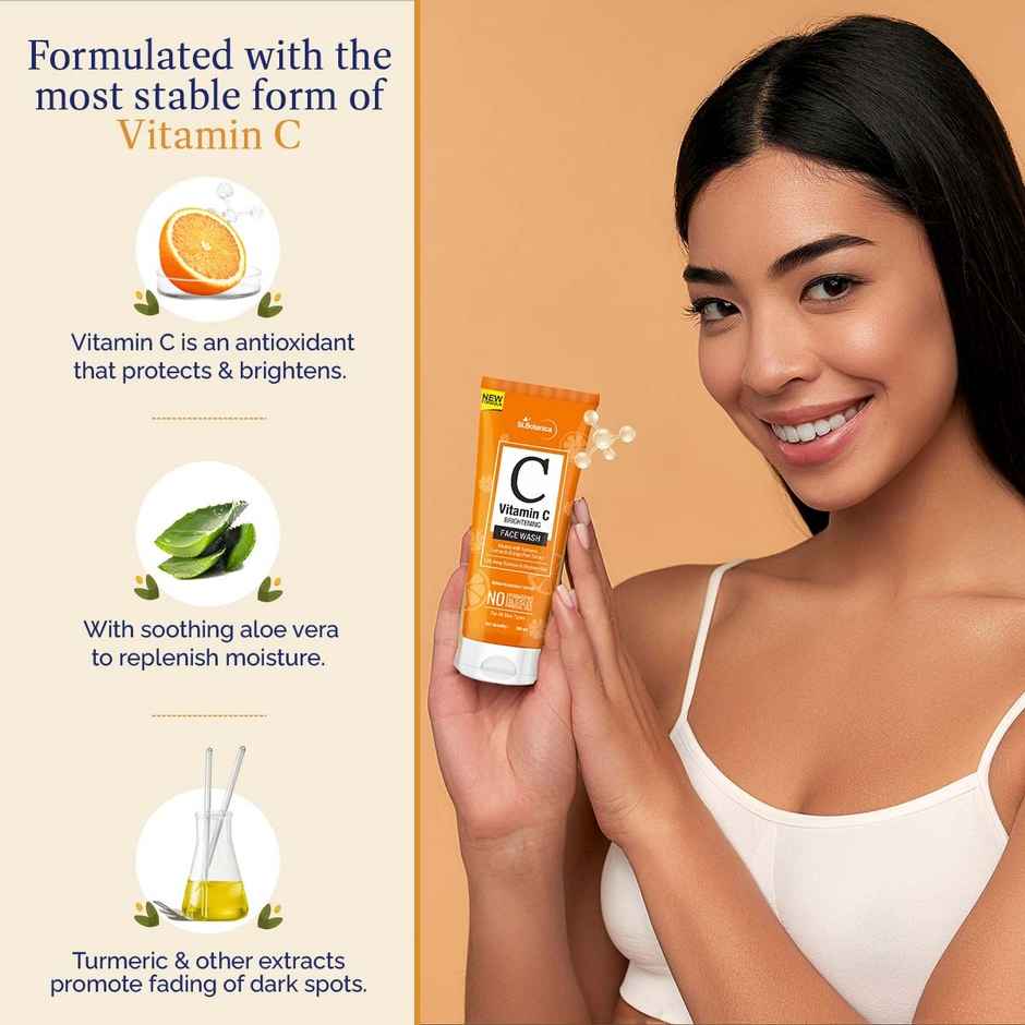 St.Botanica Vitamin C Brightening Face Wash For Clear & Bright Skin No Parabens & Sulphates