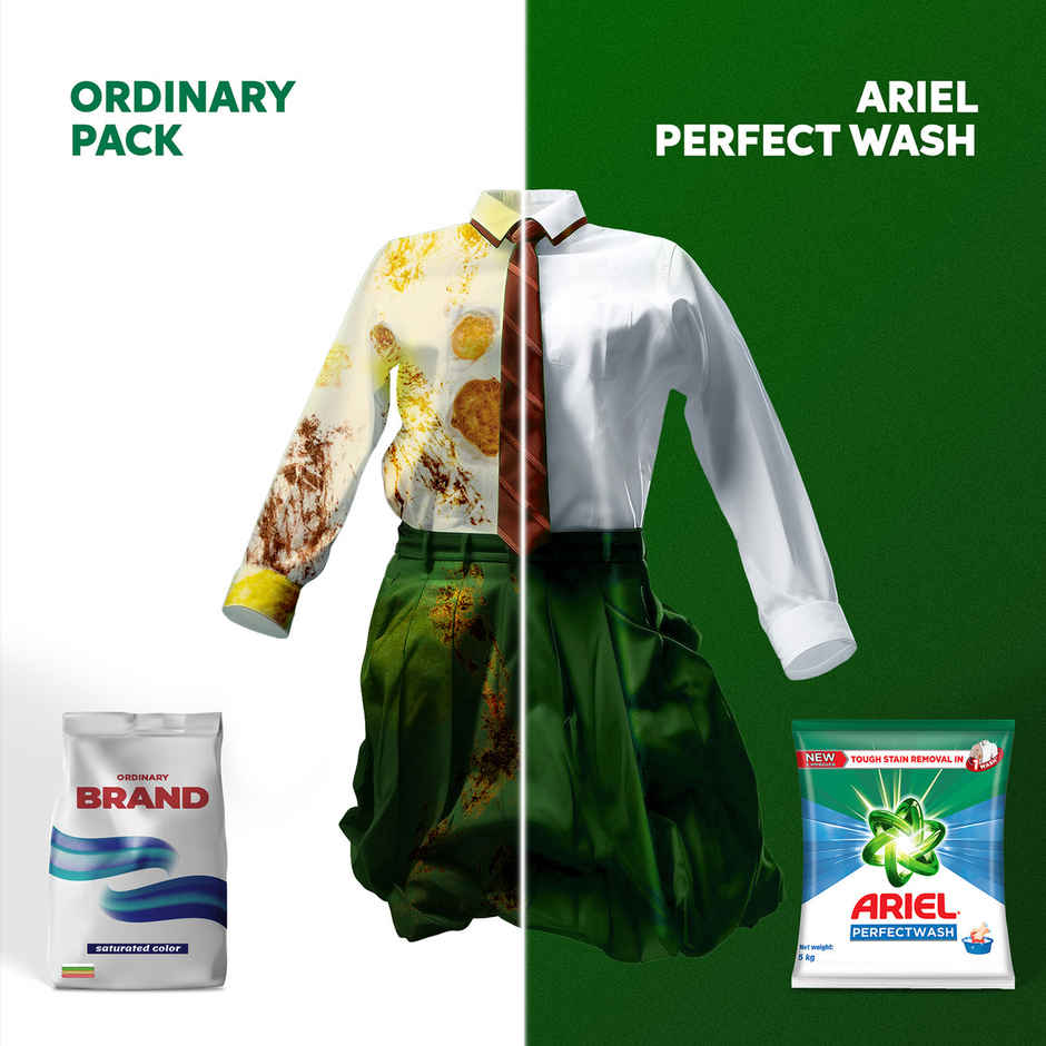 Ariel Perfect Wash Detergent Powder - Removes Tough Stains Like Haldi In 1 Wash