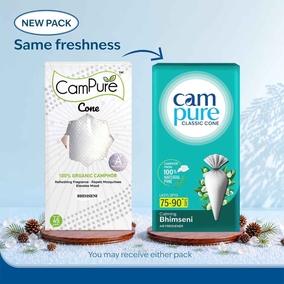 Campure Bhimseni Camphor Cone Air ,Car, Room Freshener