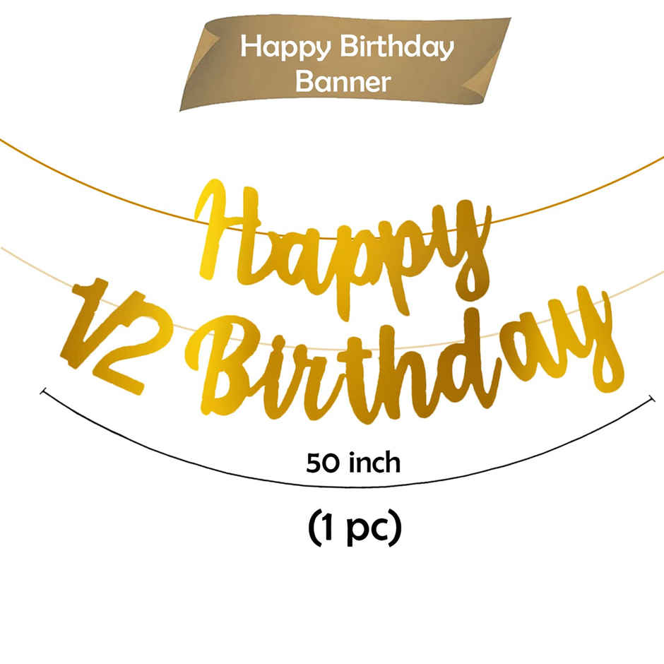 Party Propz Gold Happy 1/2 Birthday Banner