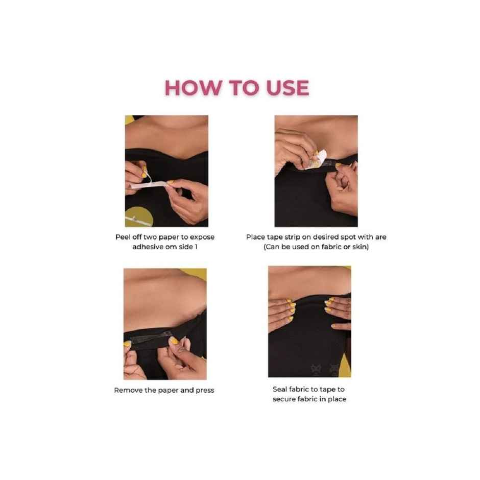 Slickfix Extra Strong Fashion Dressing Tape Invisible Double-Sided Body Tape Fabric & Skin Friendly (Pack Of 18)