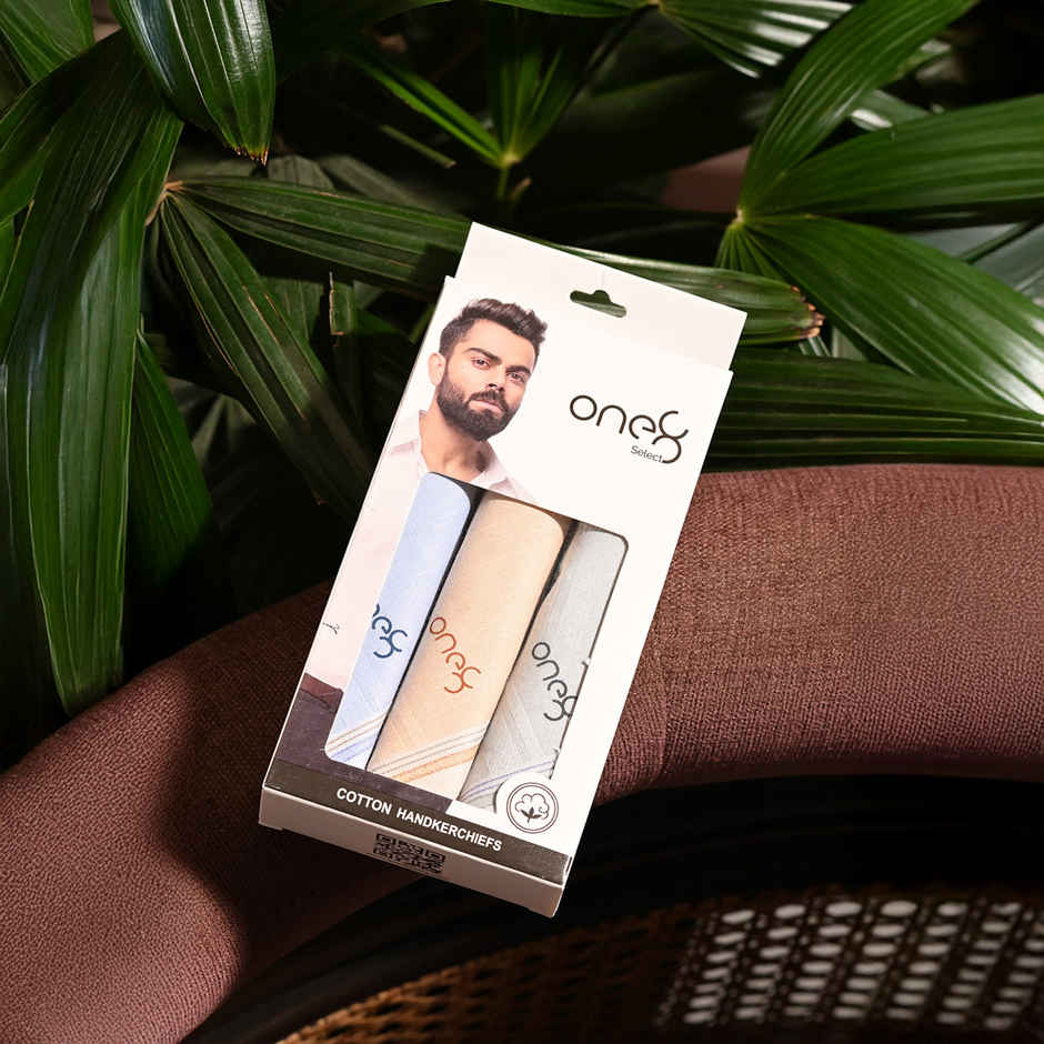 One8 Men's Solid Cotton Handkerchief | Light Color