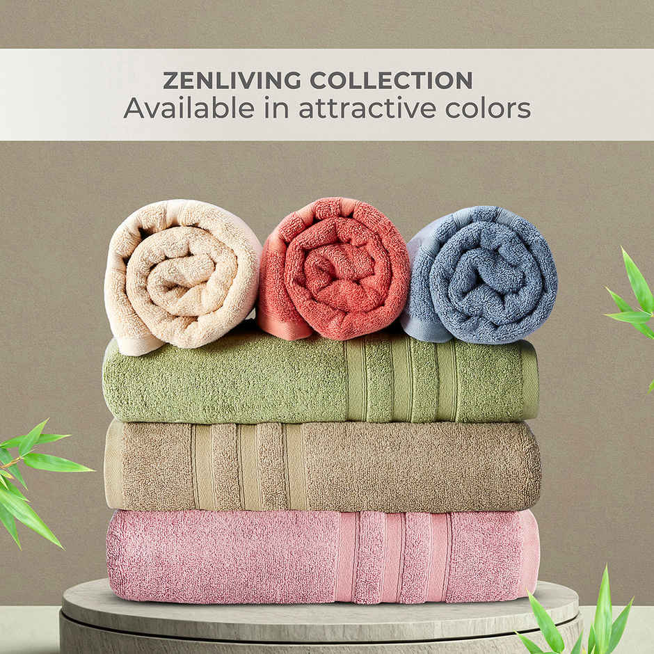 Boutique Living Zen Living Cotton Bamboo 550 GSM Beige Bath Towel - Pack of 1