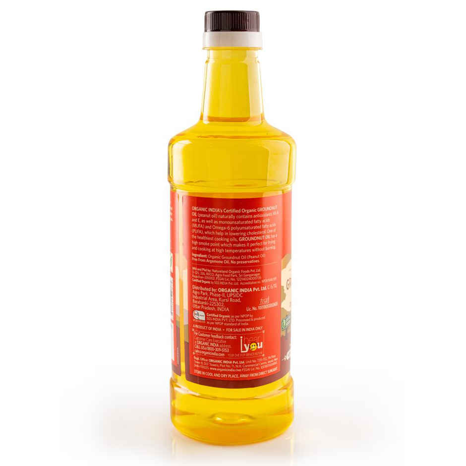 A TATA Product - Organic India Groundnut (Peanut) Oil, Cold Pressed Unrefined Oil