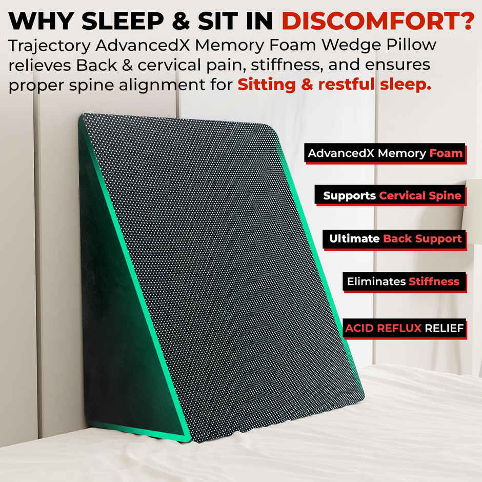 TRAJECTORY Multi-Purpose Wedge Pillow with AdvancedX Orthopedic Memory Foam