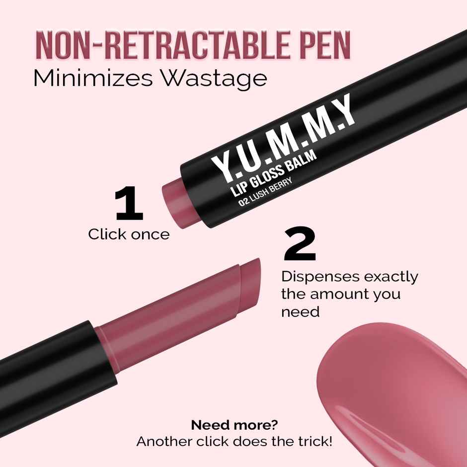 STAZE 9 to 9 Y.U.M.M.Y Lip Gloss Balm | Intense High-Shine Gloss Finish | SPF 15 | Lush Berry