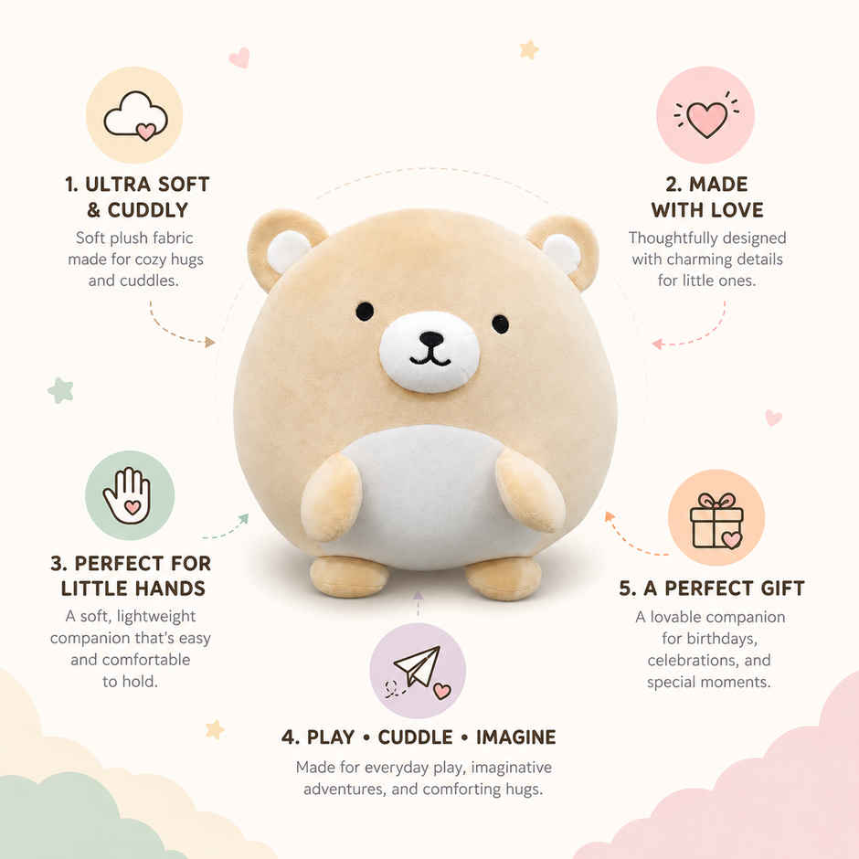 Zoowee Cuddle Bear Pillow Soft Toy | 33 cm