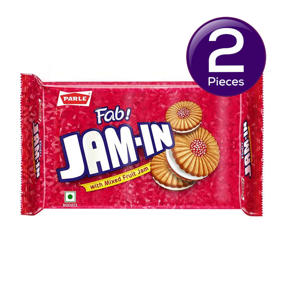 Parle Fab! Jam-In Mixed Fruit Cream Biscuits | Cholesterol-free Combo