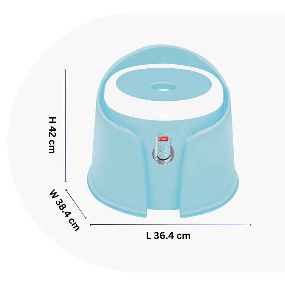 Flair Estella Home Stool 14 - Blue - Plastic Stool For Bathroom