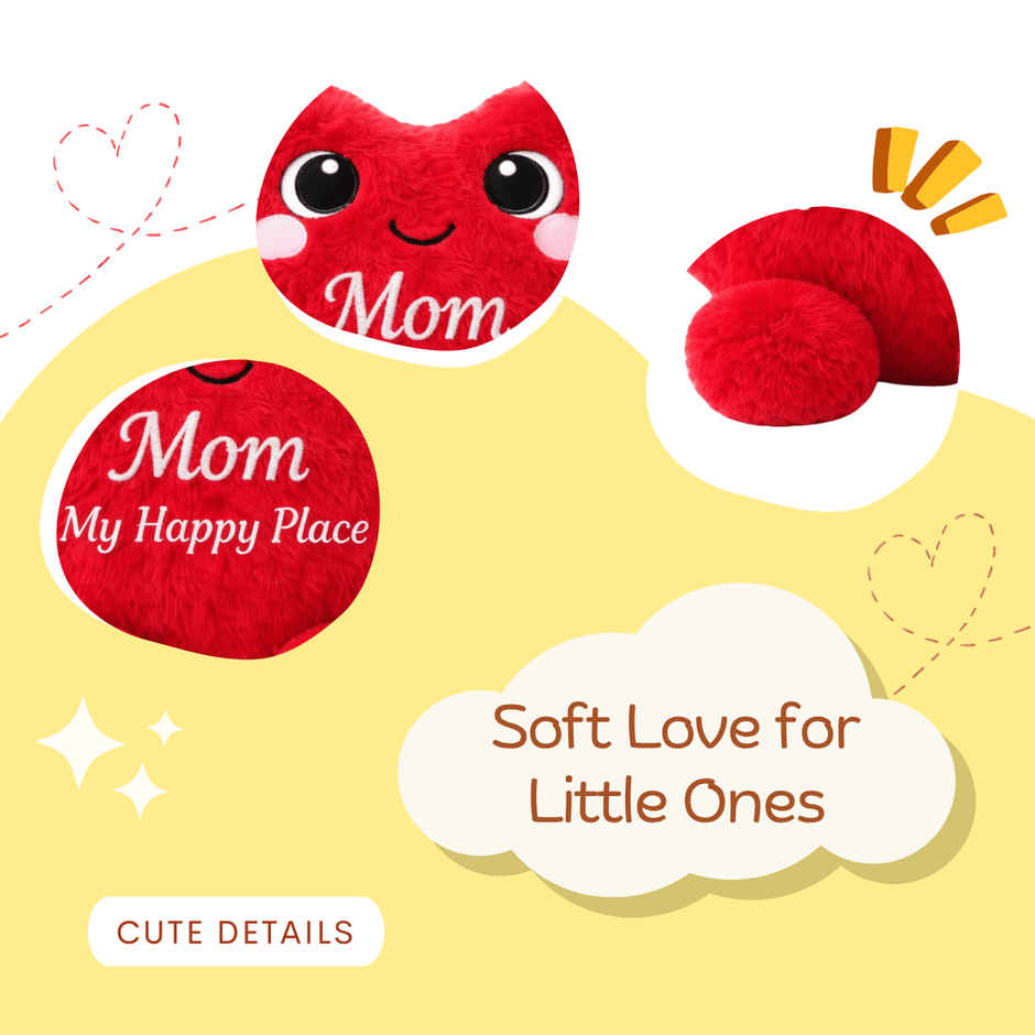 Toytales Mom Heart Cushion 25 cm | Soft Toy | Gift for Mothers & New Mom