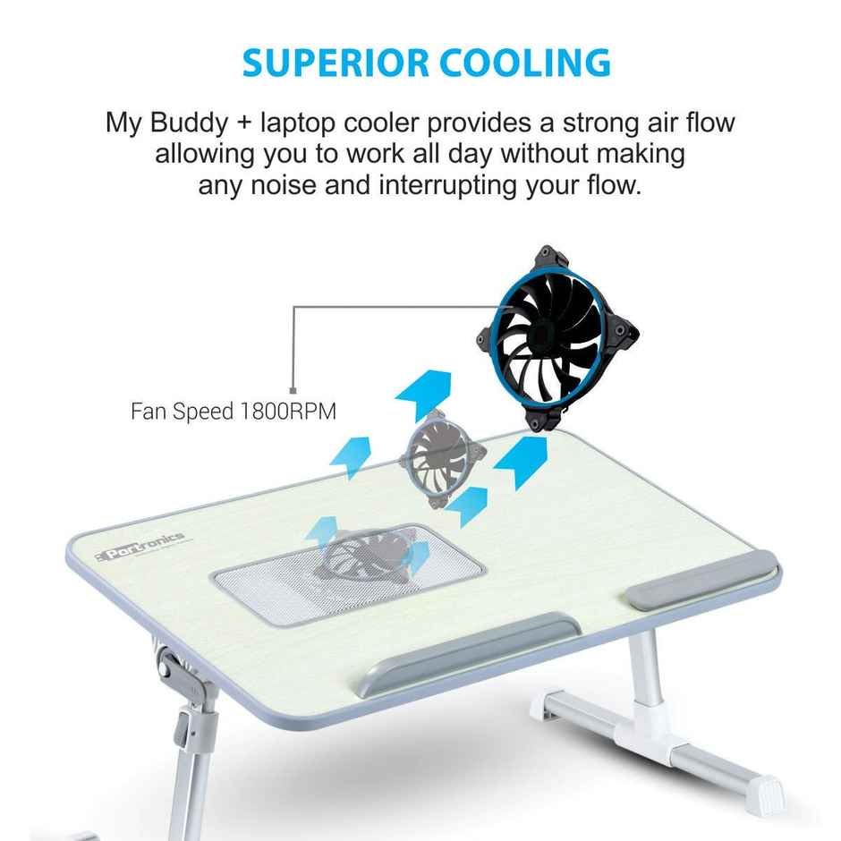 Portronics My Buddy Plus Portable Laptop Stand With Cooling Fan