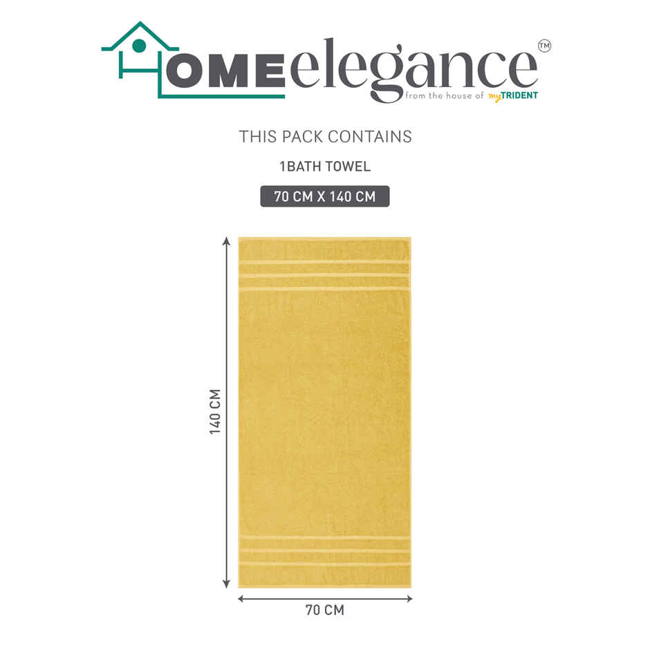 Home Elegance by myTrident Day to Day Bathtowel | 340 GSM | Yellow