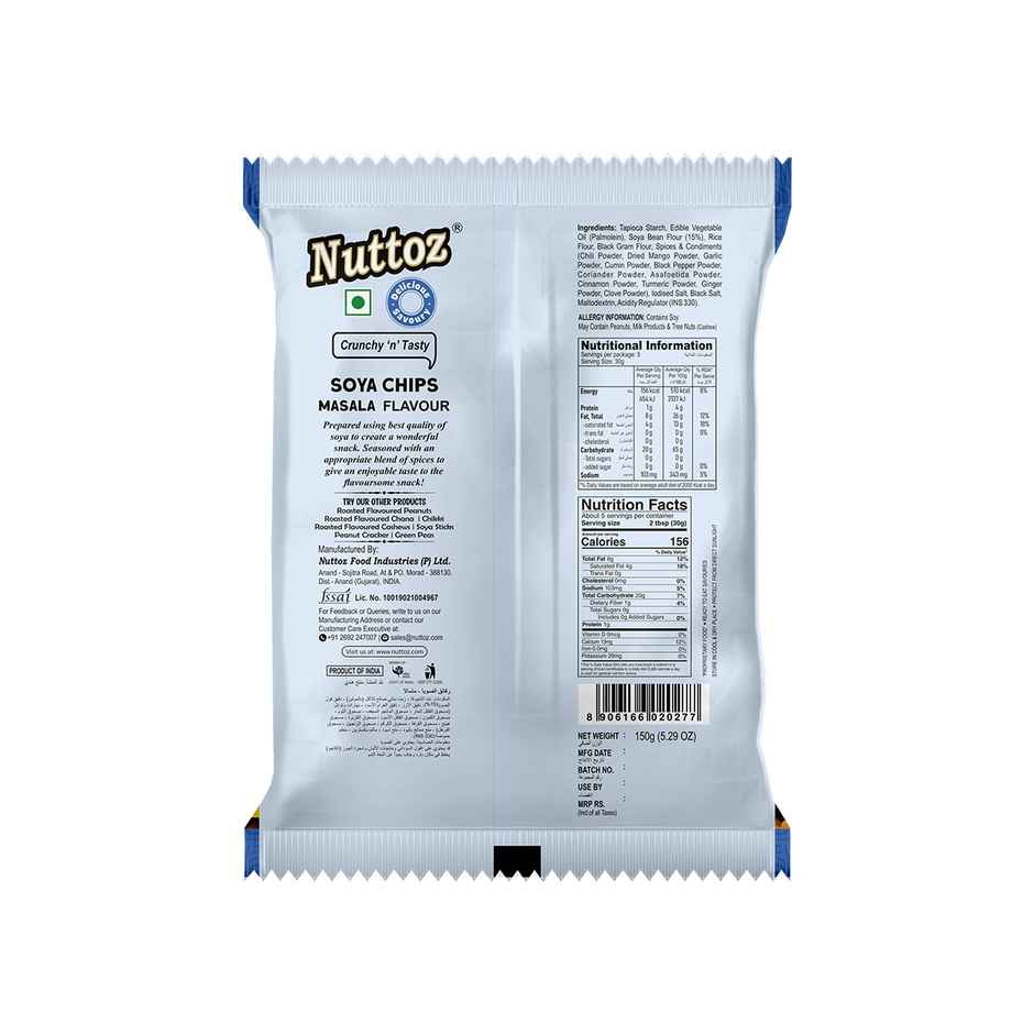 Nuttoz Soya Chips Masala | Savory Snack