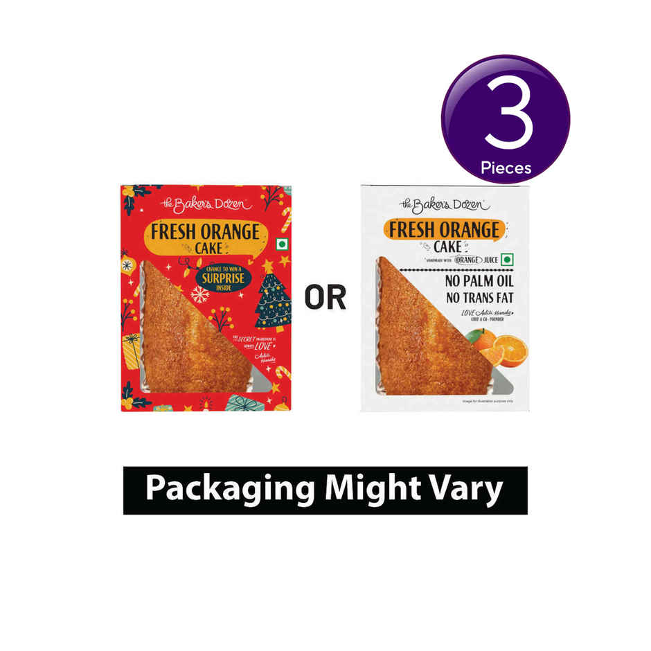 The Baker's Dozen Handmade Fresh Orange Cake |Eggless Cake | Made with Fresh Orange Juice | Combo