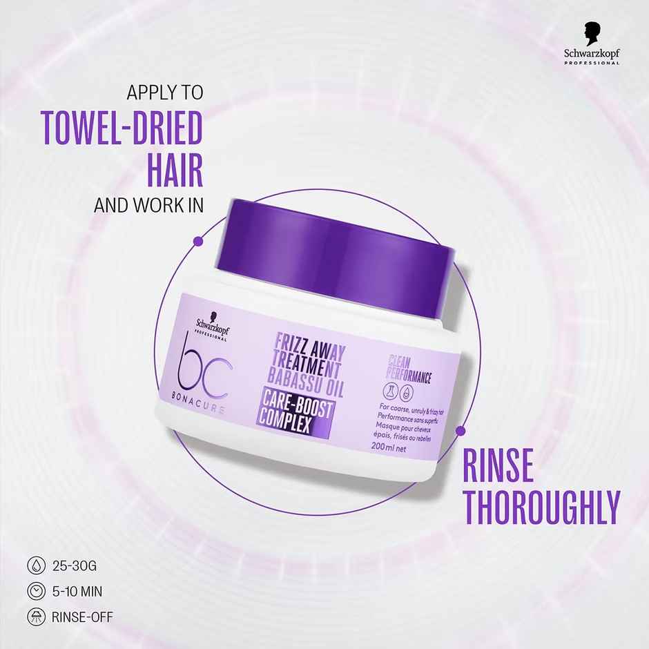 Schwarzkopf Professional Bonacure Frizz Away Treatment With Babassu Oil With Vegan Keratin