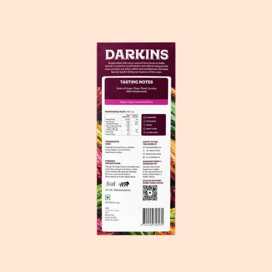 Darkins Sugar Free Dark Chocolate 70% Noir