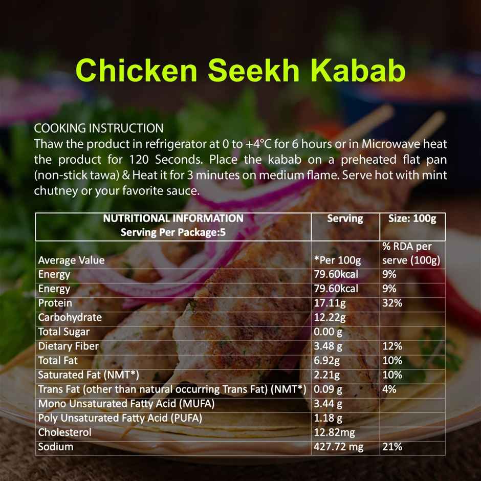 Carnivore Chicken Seekh Kabab | Ready To Cook