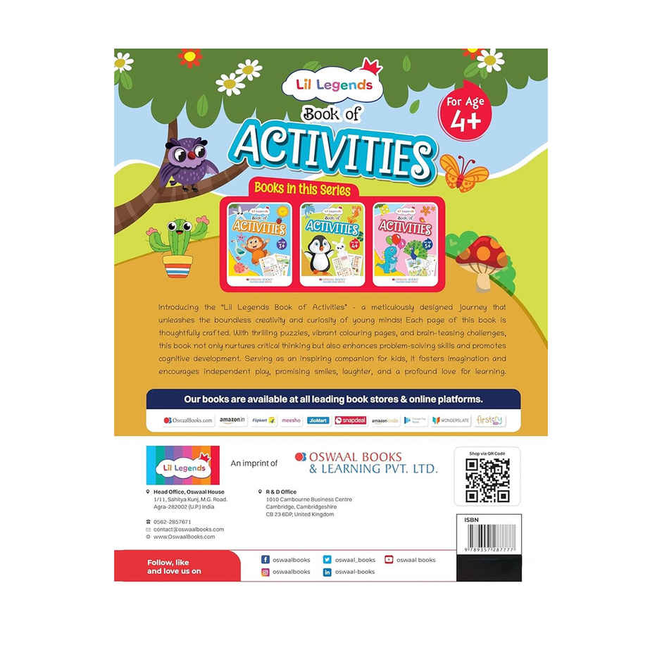 Oswaal Books Lil Legends Preschool Activity Book For Kids | Age - 4+ Years