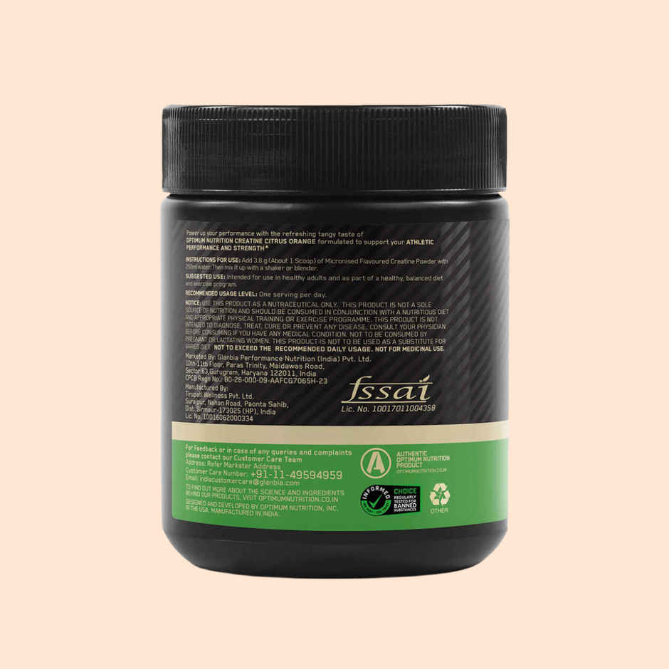 Optimum Nutrition Micronized Creatine Powder | 26 Serves Citrus Orange 3 G