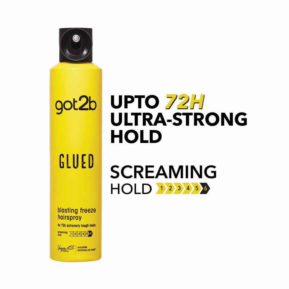 Glued Blasting Freeze Hairspray With Ultra Strong Hold & Lasts upto 72 Hrs