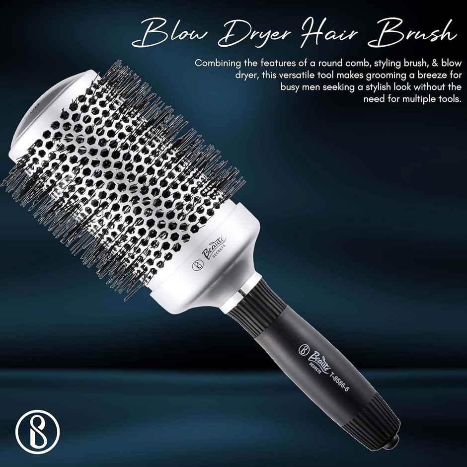 Beaute Secrets Professional Round Ceramic Ion Thermal Barrel Brush for Blow Drying 54 mm