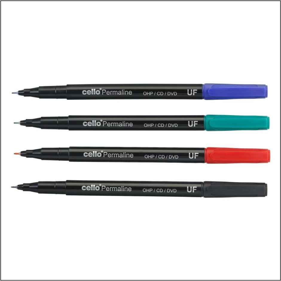 Bic Cello Permaline Cd Assorted Markers Pack Of 4