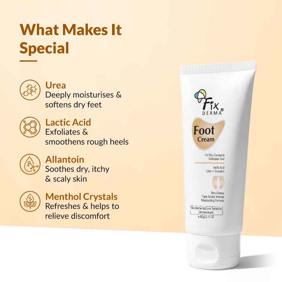 Fixderma Urea Foot Cream for Cracked Heal | Moisturizes & Repairs Dry & Calloused Foot Skin