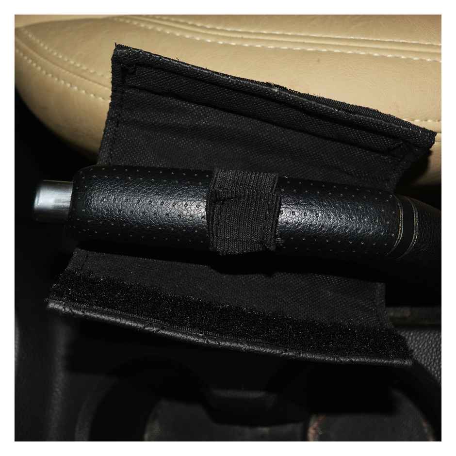 Autofurnish PU Leather Gear Shift Knob and Handbrake Cover Set | Black