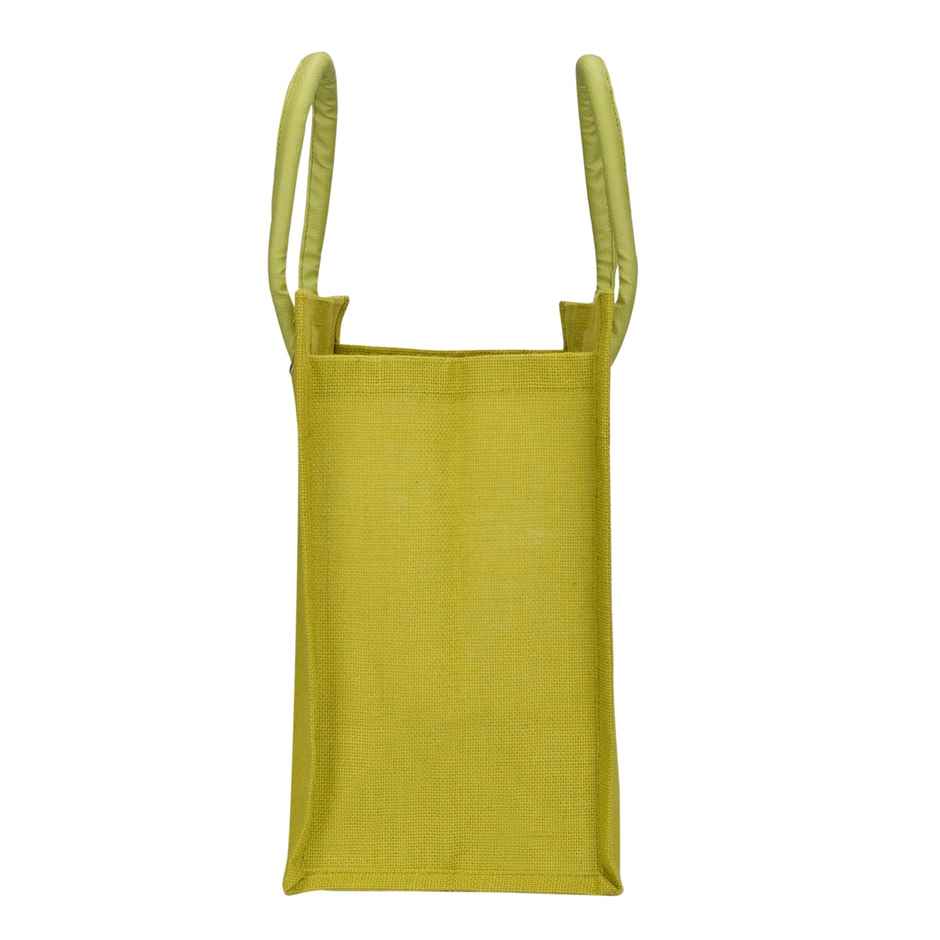 Jute Cottage Carry Bag - Big Eyelet Lunch Bag Eco-friendly | Stylish | Green | 14 x 12 x 8