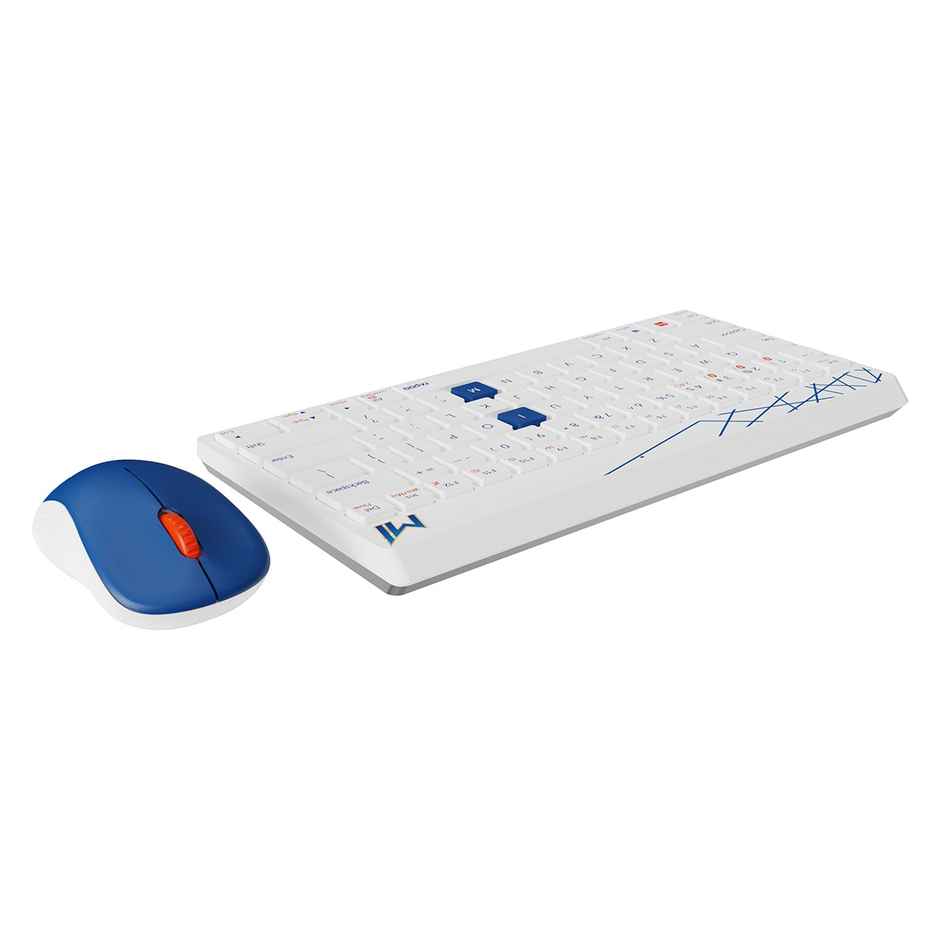 Rapoo X Mumbai Indians Edition 8000M Multi-Device Keyboard, Mouse Combo, Wireless 2.4 GHz 1300 DPI