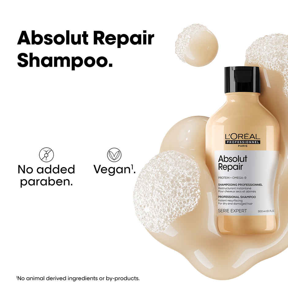 L'Oréal Professionnel Absolut Repair Shampoo For Dry and Damaged Hair With Wheat Protein